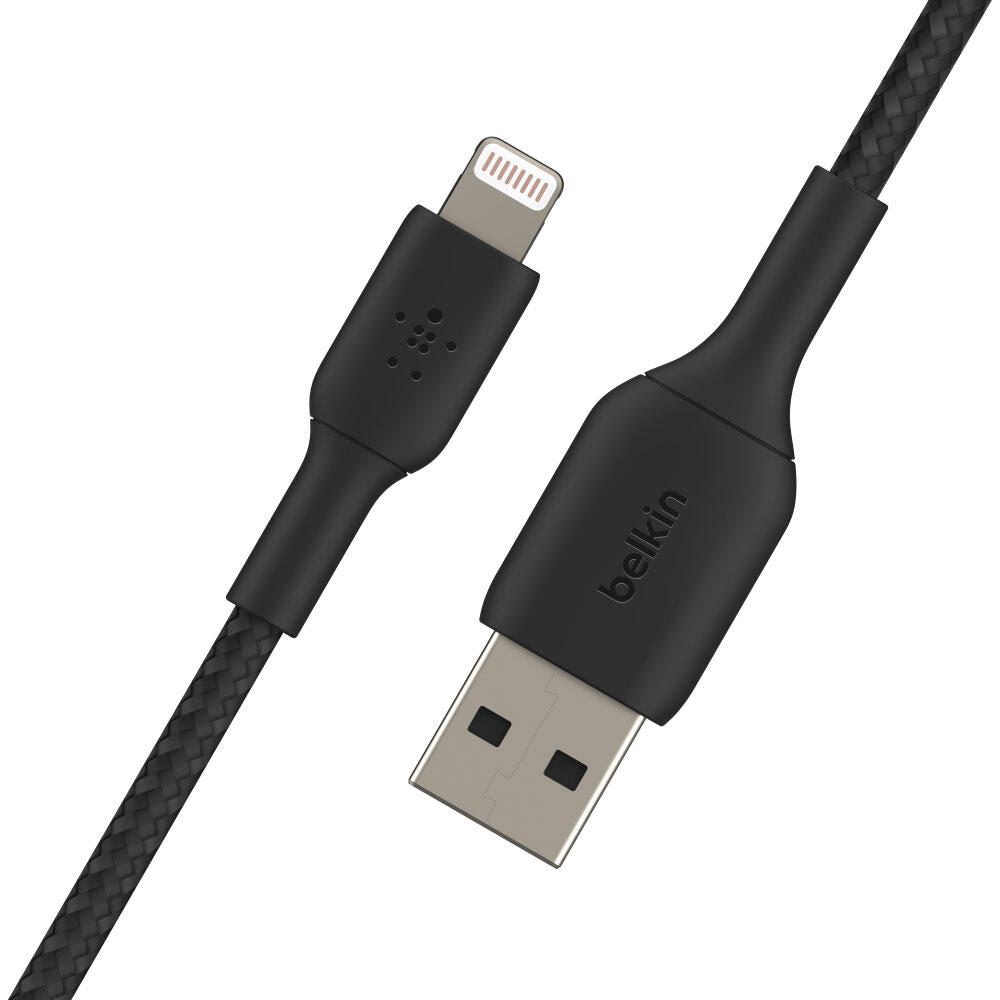 Belkin BoostCharge geflochtenes 1 m USB-A/Lightning Kabel, schwarz Belkin BoostCharge geflochtenes 1 m USB-A/Lightning Kabel, schwarz